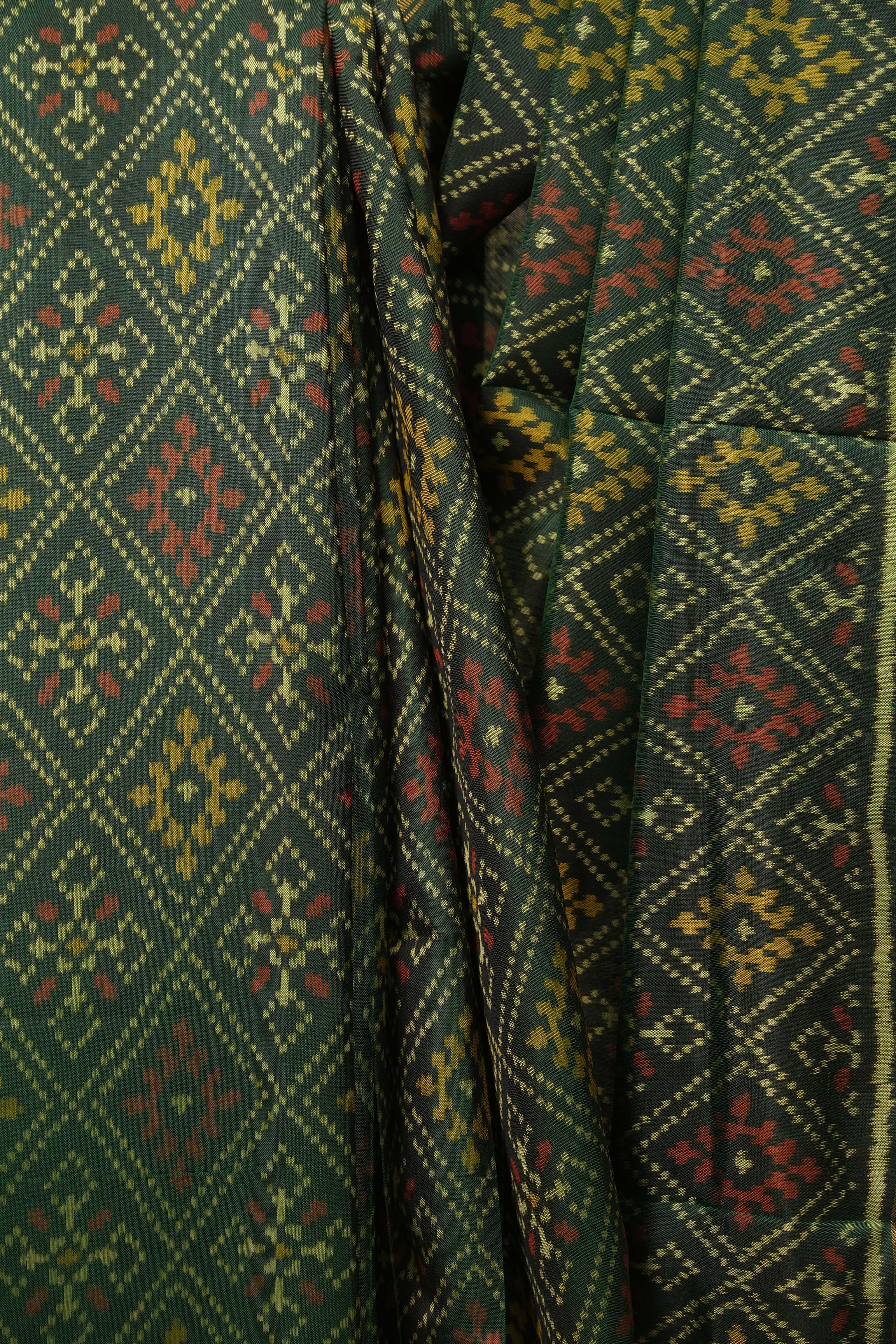 Green Rajkot Patola Silk Saree - SRGRPSS647