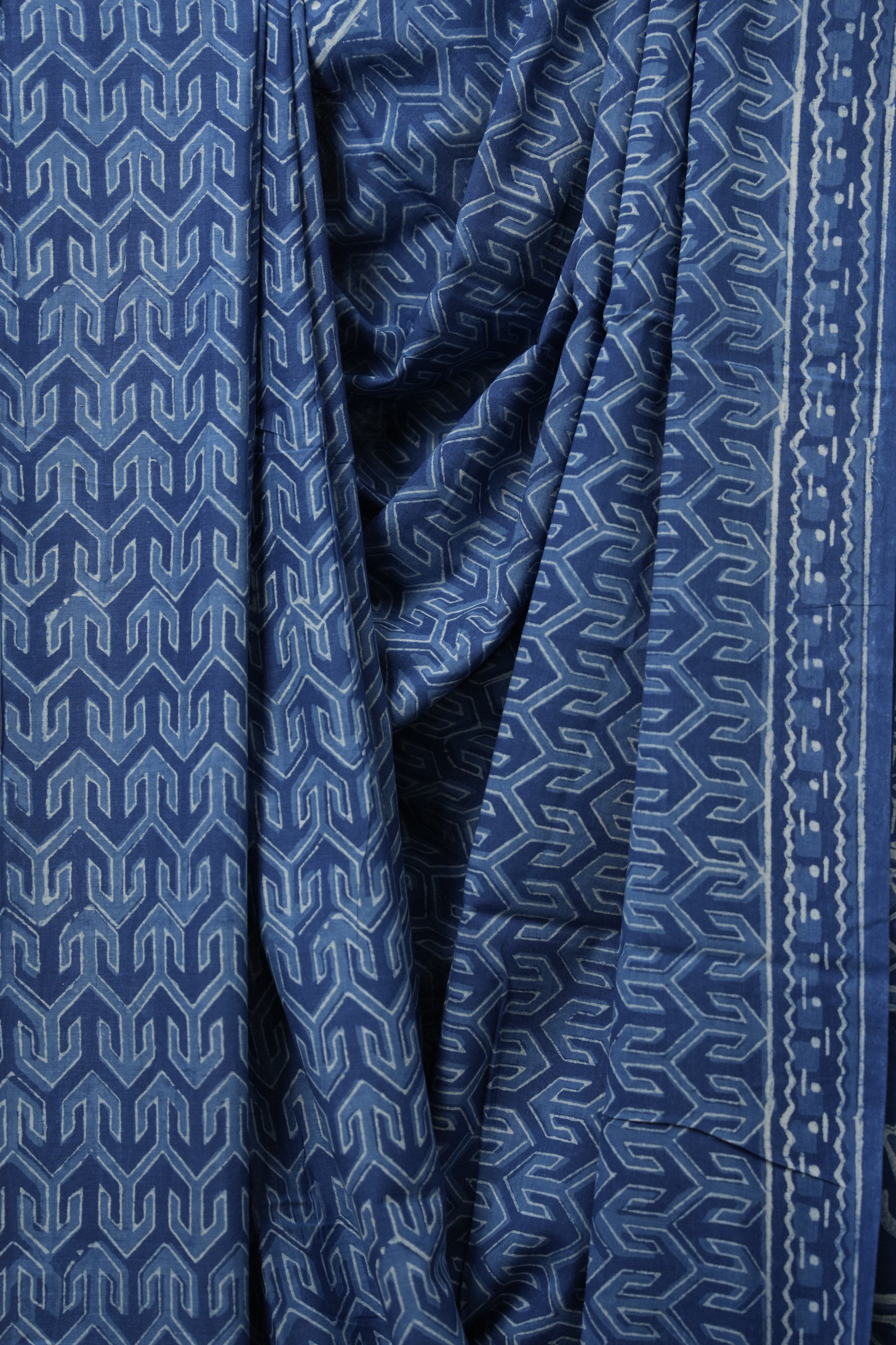 Indigo Blue HBP Cotton Saree - SRIBCS3113