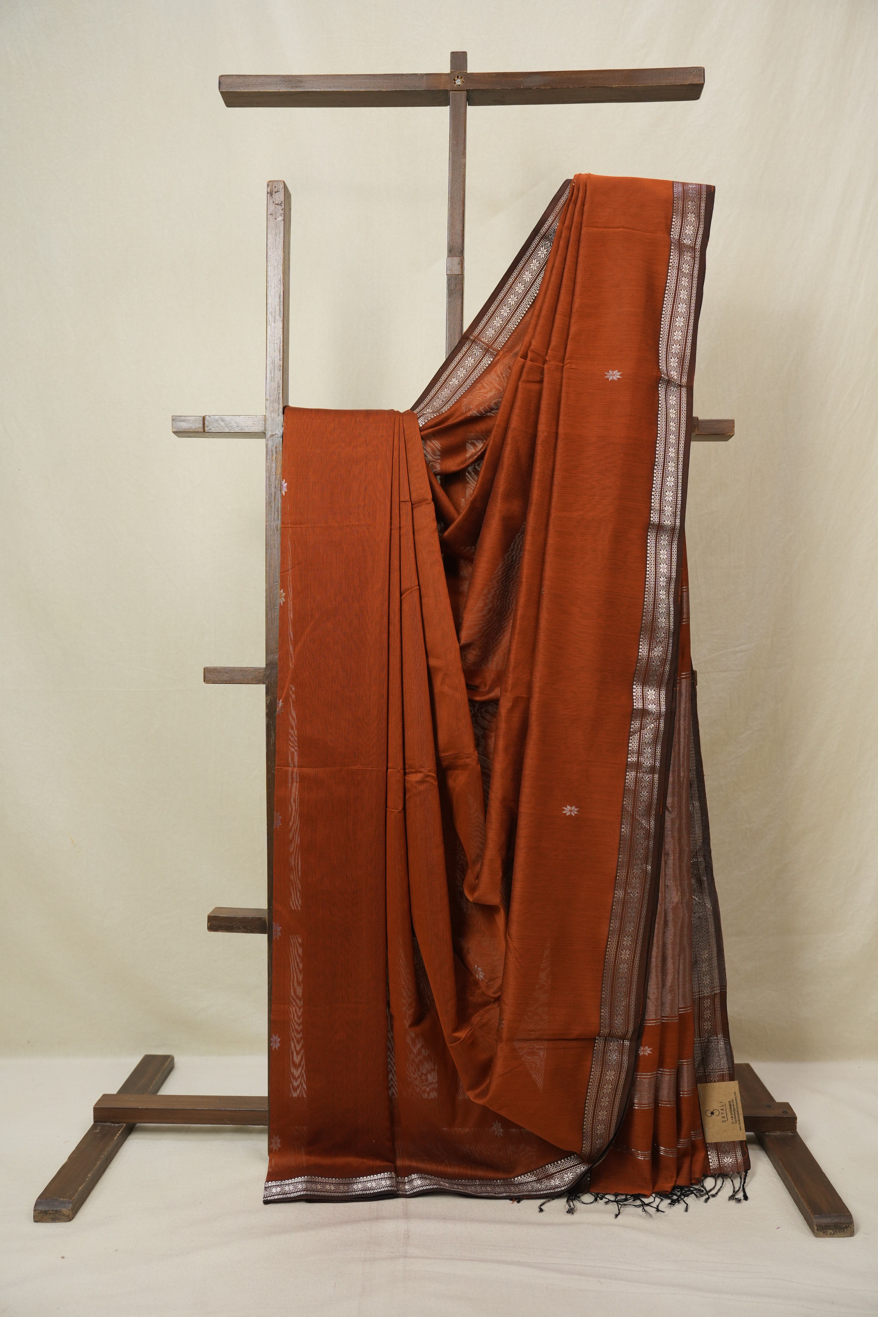 Orange Maheshwari Saree - SROMS1143