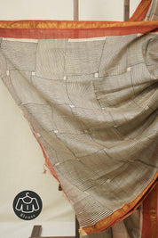 Beige HBP Cotton Silk Saree With Maheshwari Border - SRBCSS1576
