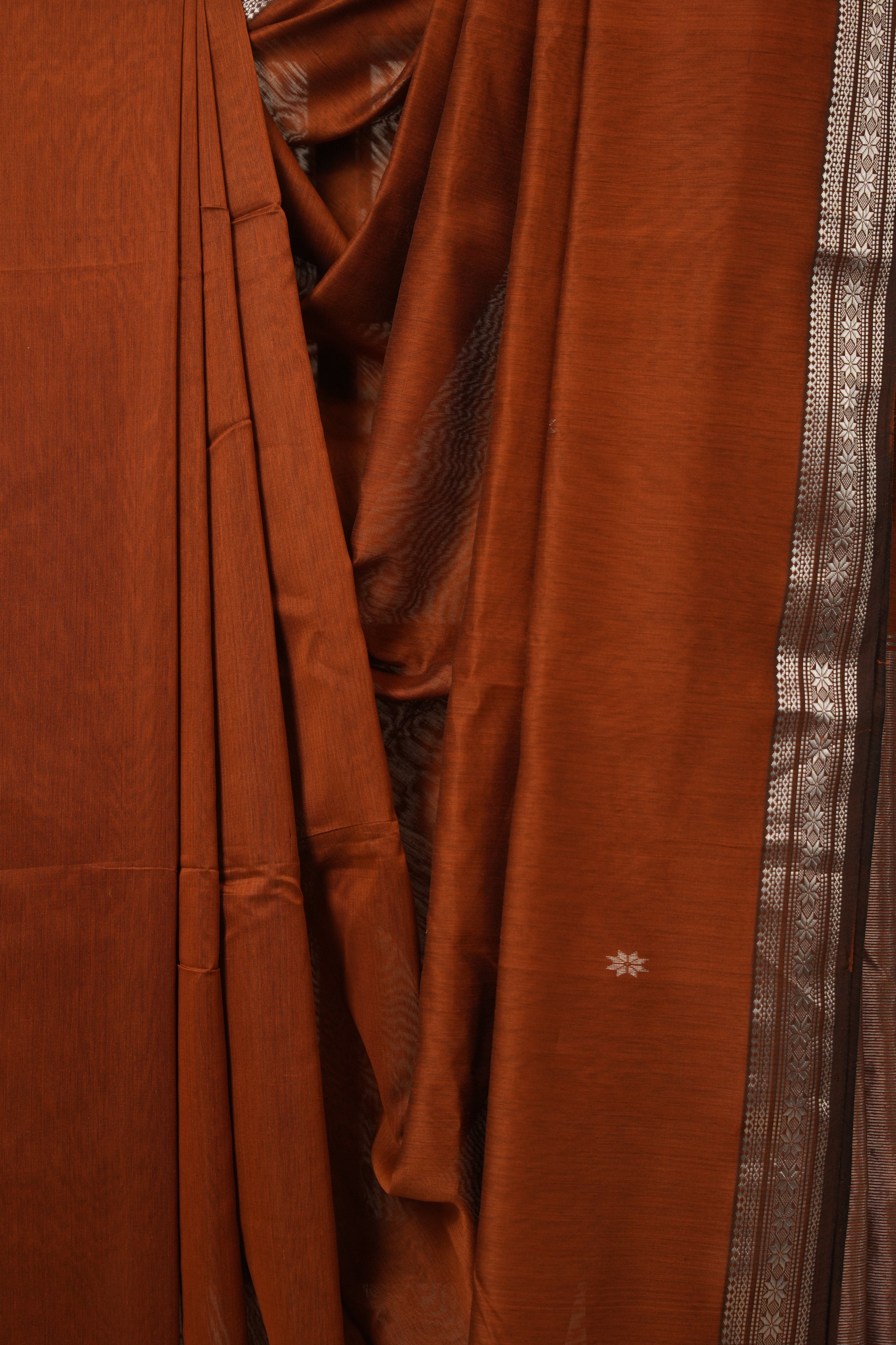 Orange Maheshwari Saree - SROMS1143