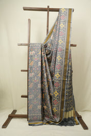 Grey Rajkot Patola Silk Saree - SRGRPSS649