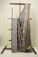 Grey Rajkot Patola Silk Saree - SRGRPSS649