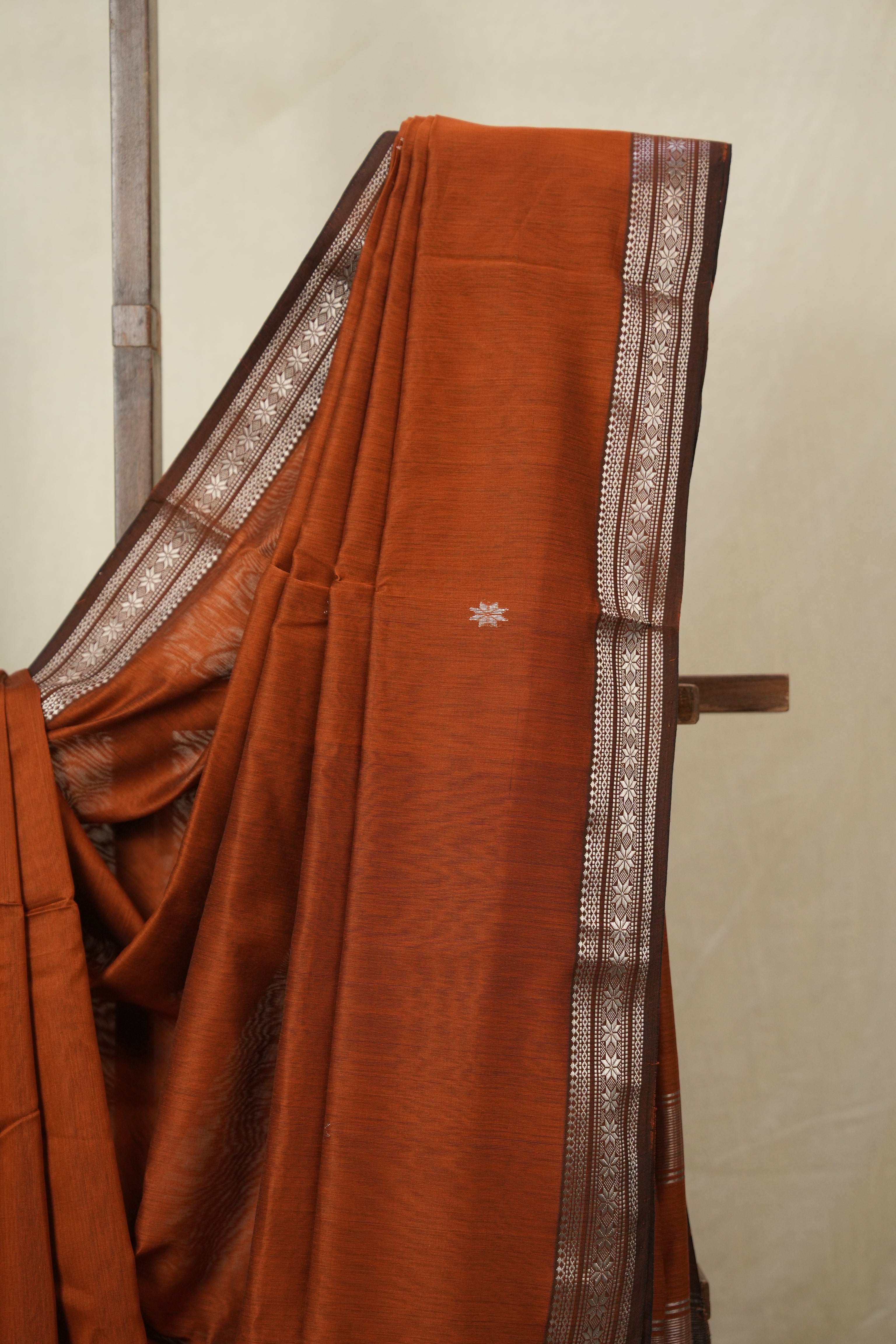 Orange Maheshwari Saree - SROMS1143