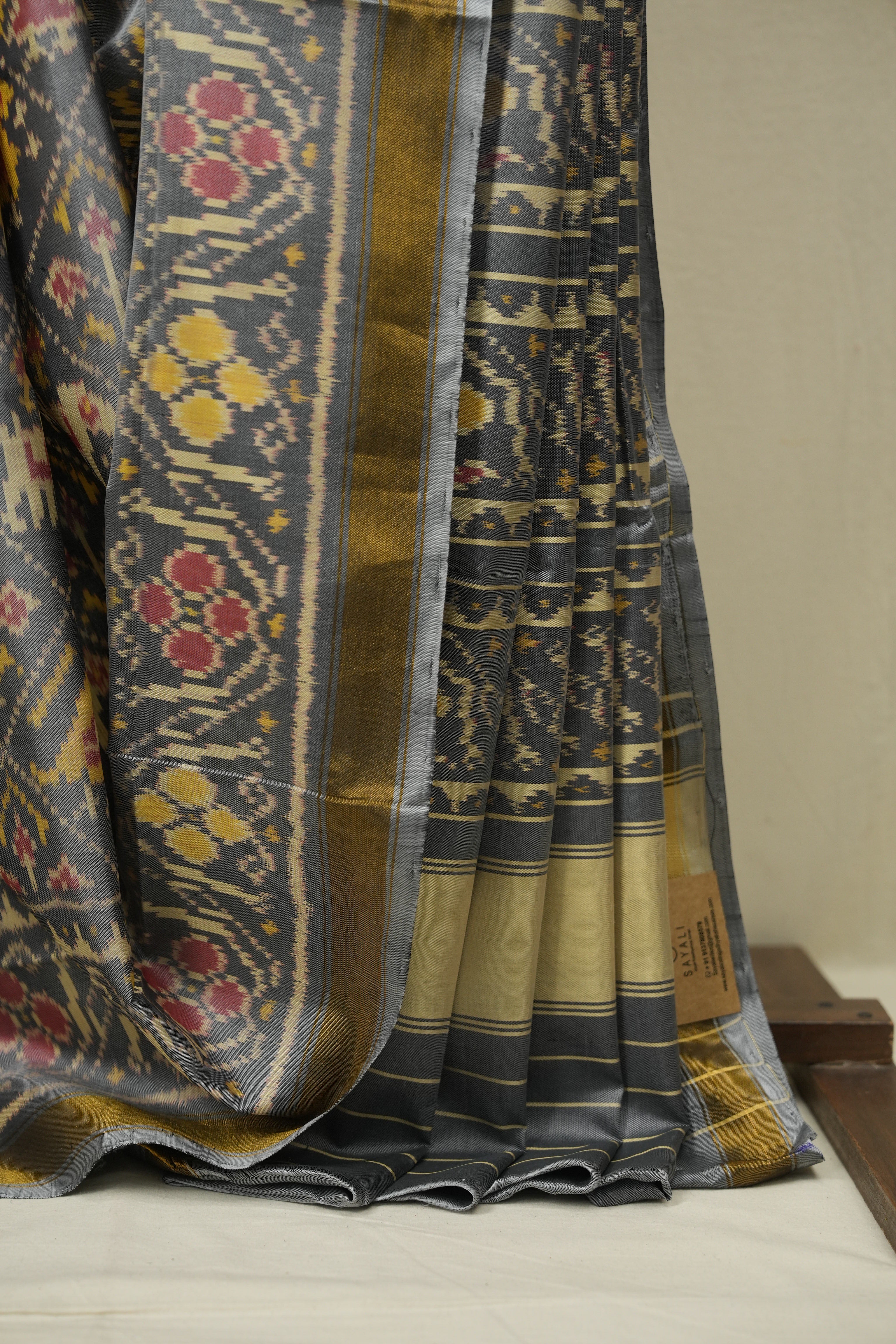 Grey Rajkot Patola Silk Saree - SRGRPSS649