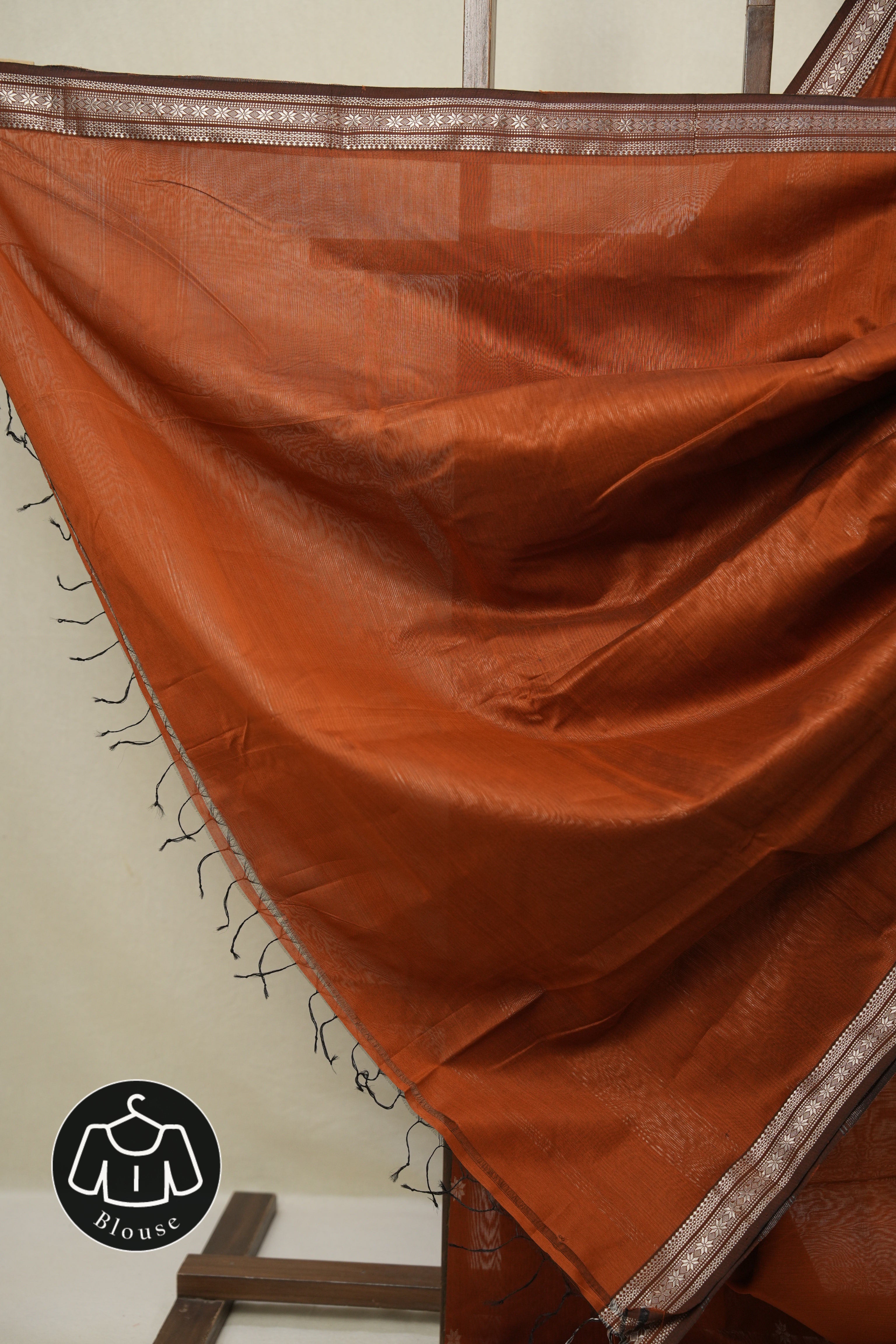 Orange Maheshwari Saree - SROMS1143