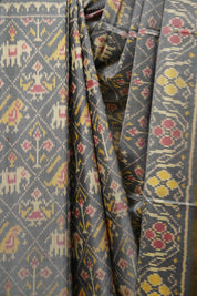 Grey Rajkot Patola Silk Saree - SRGRPSS649