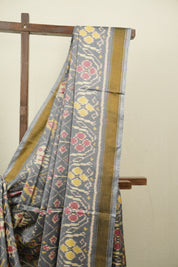 Grey Rajkot Patola Silk Saree - SRGRPSS649