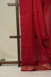 Red Maheshwari Saree - SRRMS1144