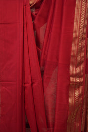 Red Maheshwari Saree - SRRMS1144