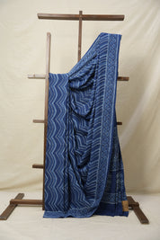 Indigo Blue HBP Cotton Saree - SRIBCS3110