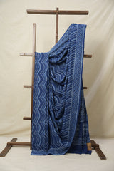 Indigo Blue HBP Cotton Saree - SRIBCS3110