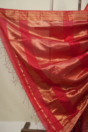Red Maheshwari Saree - SRRMS1144