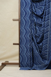 Indigo Blue HBP Cotton Saree - SRIBCS3110