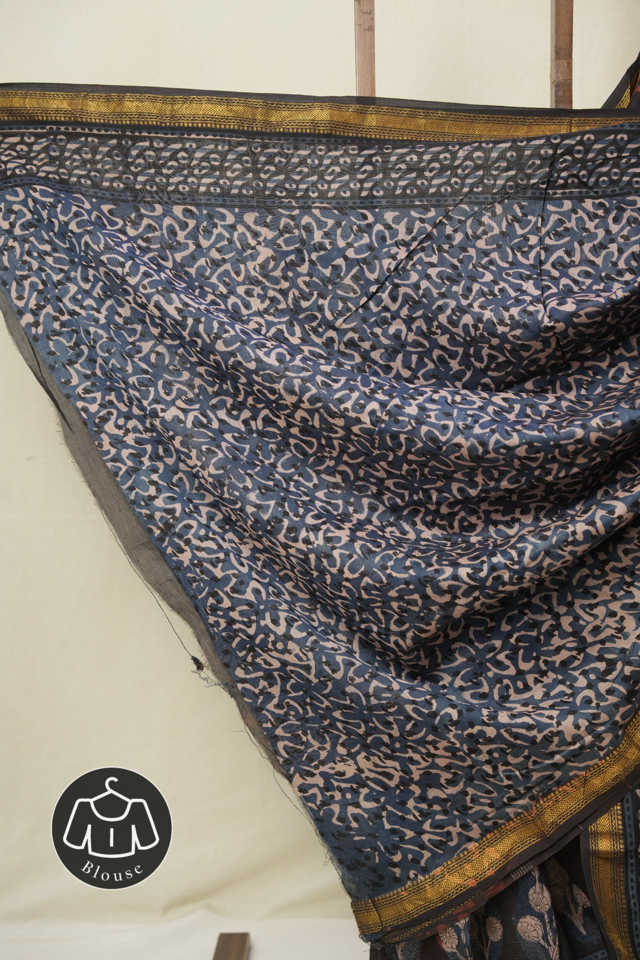 Black Brown HBP Cotton Silk Saree With Maheshwari Border - SRBBCSS1579
