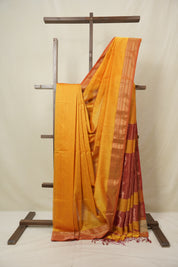 Yellow Maheshwari Saree - SRYMS1145