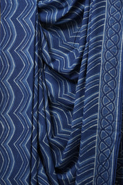 Indigo Blue HBP Cotton Saree - SRIBCS3110