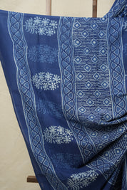 Indigo Blue HBP Cotton Saree - SRIBCS3110