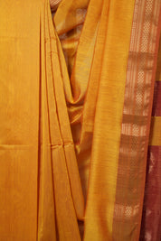 Yellow Maheshwari Saree - SRYMS1145