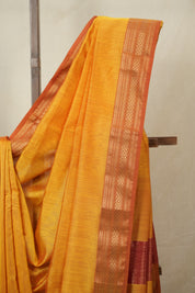 Yellow Maheshwari Saree - SRYMS1145