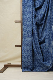 Indigo Blue HBP Cotton Saree - SRIBCS3114