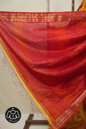 Yellow Maheshwari Saree - SRYMS1145