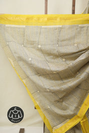 Cream Beige HBP Cotton Silk Saree With Maheshwari Border - SRCBCSS1578