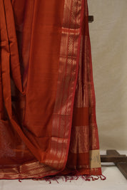 Orange Maheshwari Saree - SROMS1146