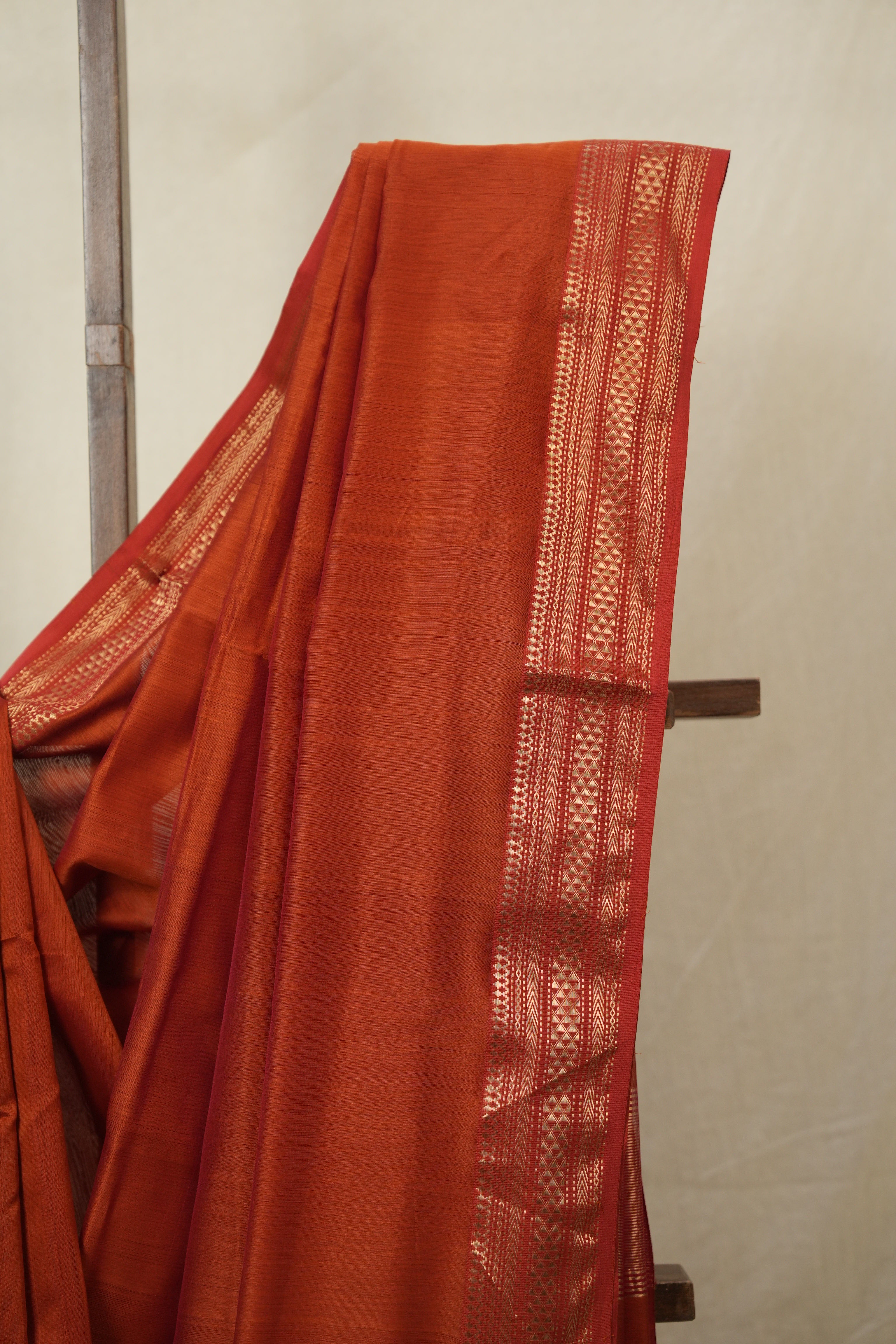 Orange Maheshwari Saree - SROMS1146