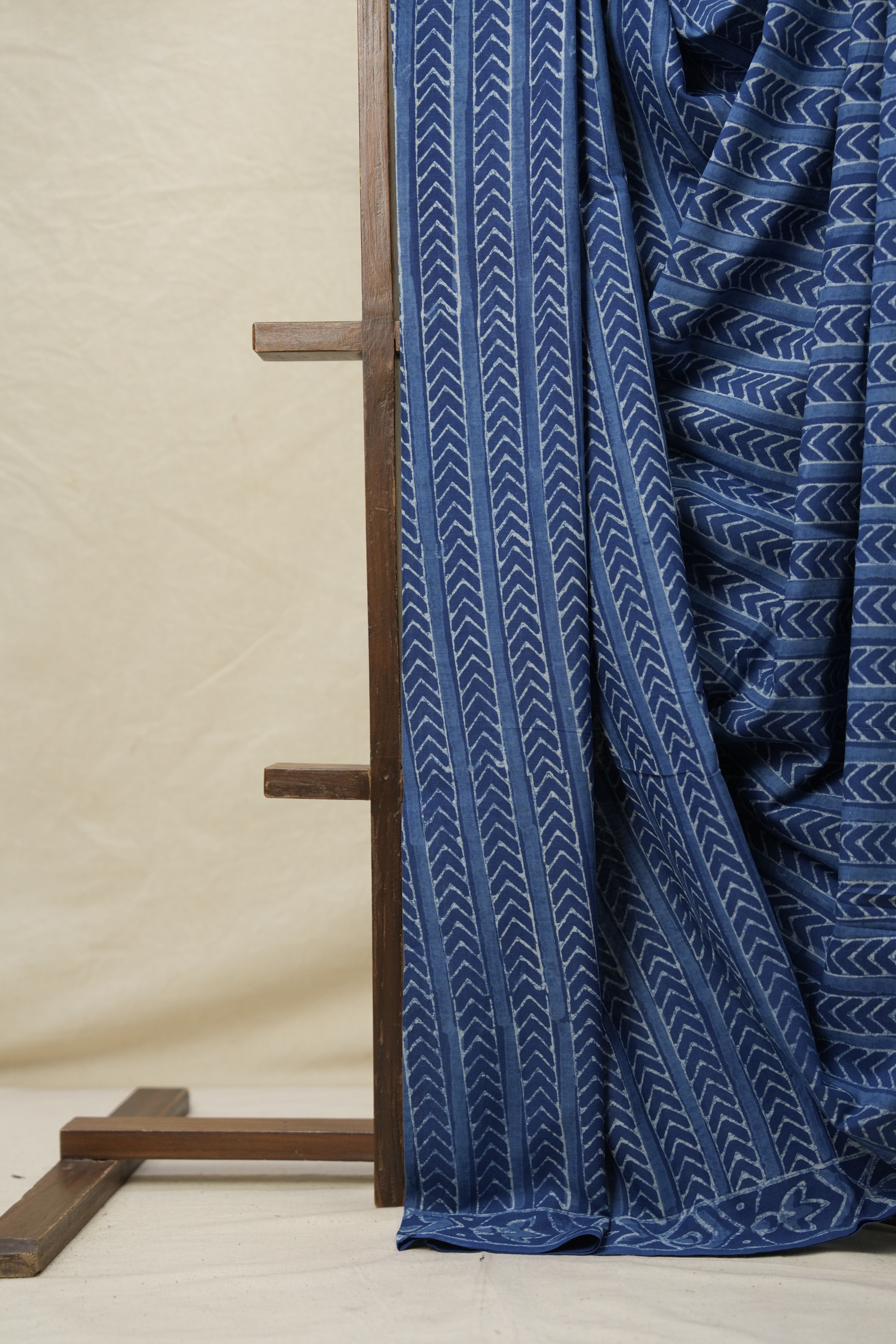 Indigo Blue HBP Cotton Saree - SRIBCS3111