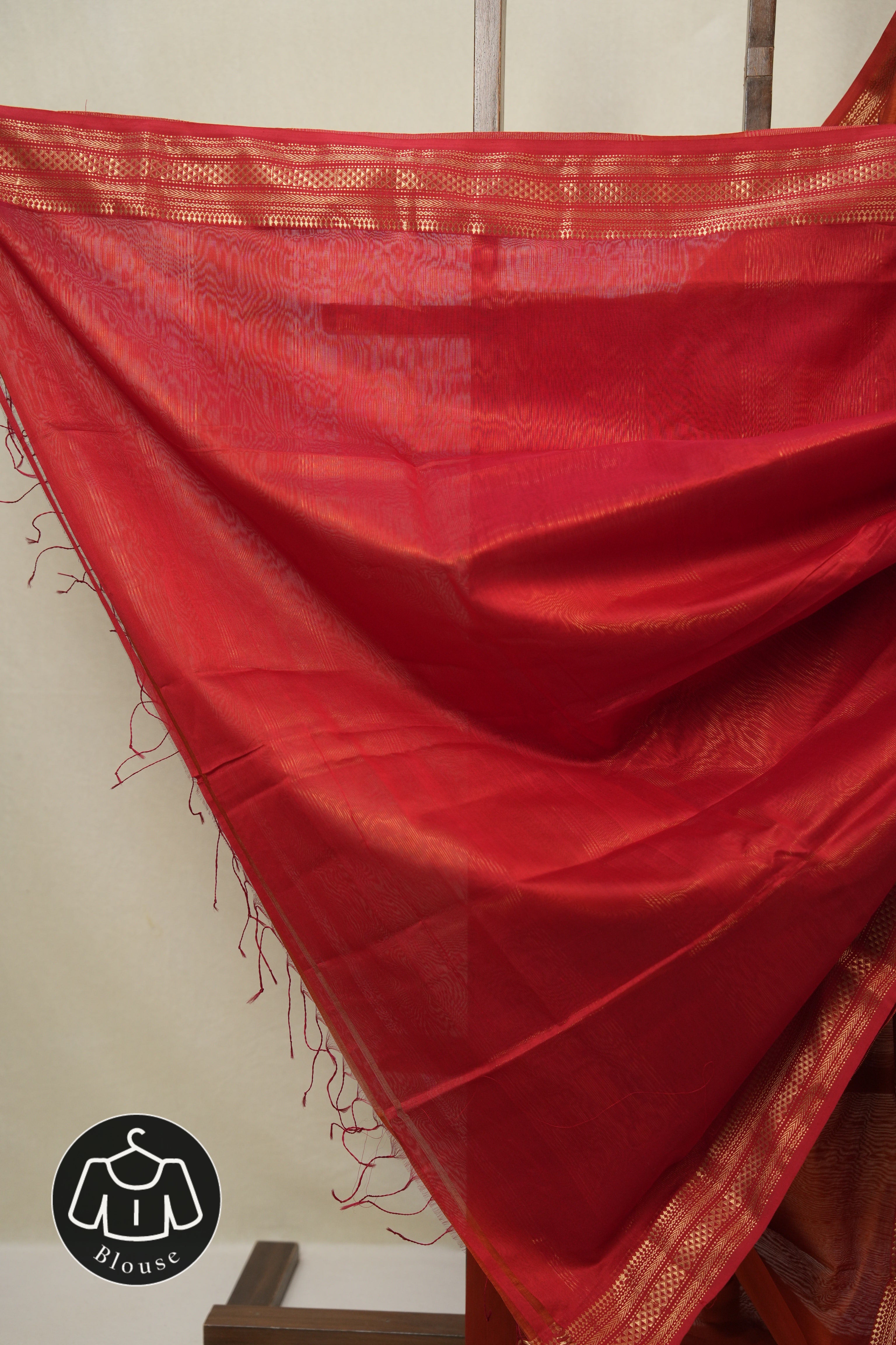 Orange Maheshwari Saree - SROMS1146