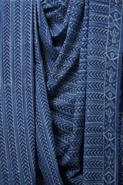 Indigo Blue HBP Cotton Saree - SRIBCS3111