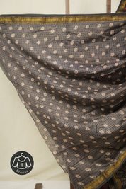 Maroon Brown HBP Cotton Silk Saree With Maheshwari Border - SRMBCSS1577