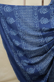 Indigo Blue HBP Cotton Saree - SRIBCS3111