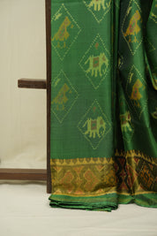 Parrot Green Rajkot Patola Silk Saree - SRPGRPSS644