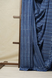 Indigo Blue HBP Cotton Saree - SRIBCS3109