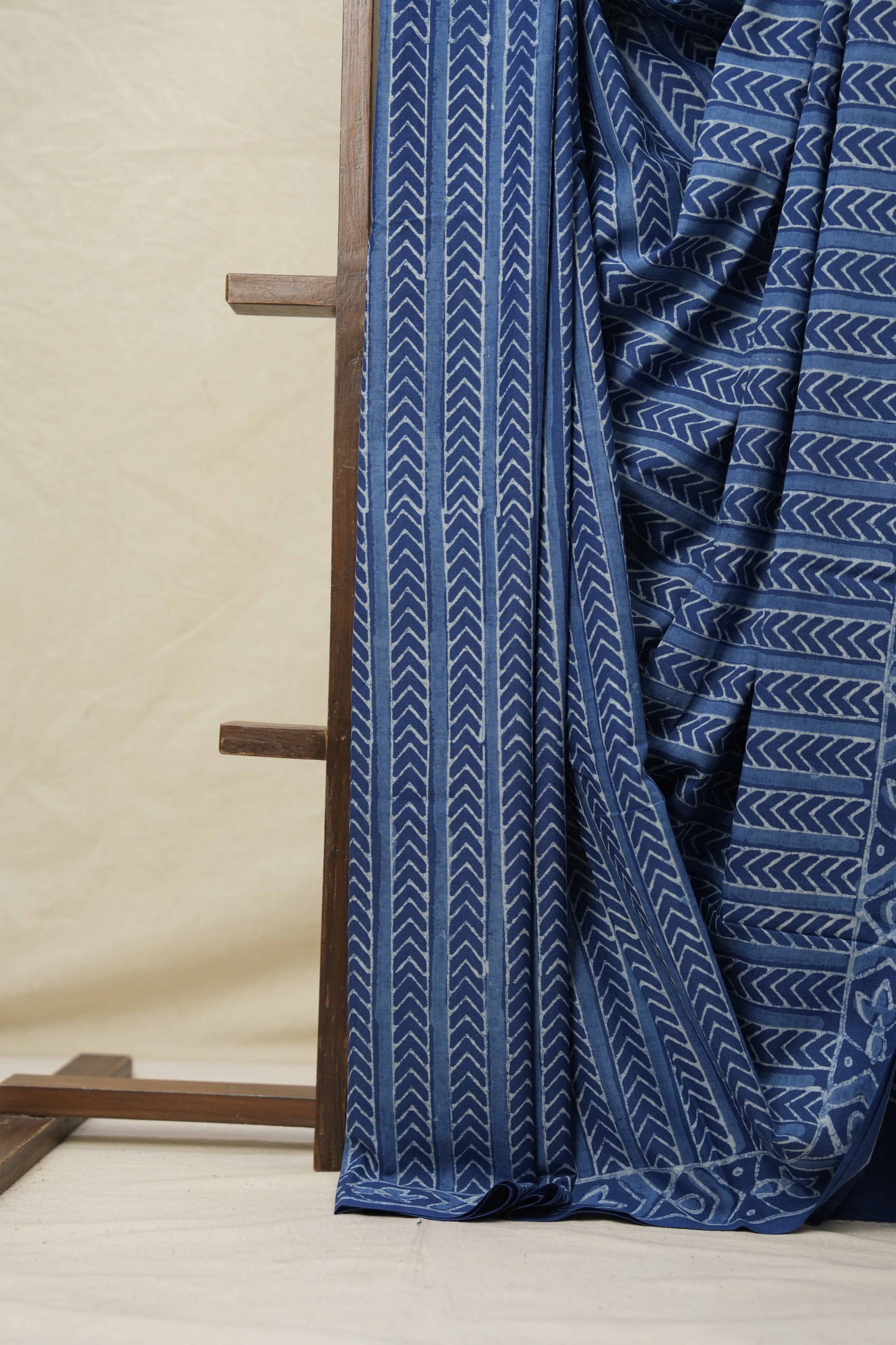 Indigo Blue HBP Cotton Saree - SRIBCS3109