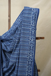 Indigo Blue HBP Cotton Saree - SRIBCS3109