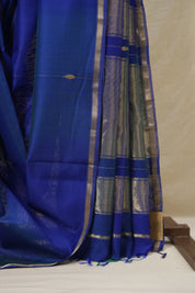 Blue Maheshwari Saree - SRBMS1160