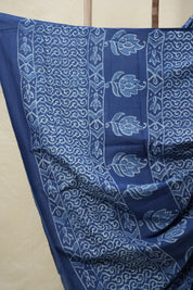 Indigo Blue HBP Cotton Saree - SRIBCS3109