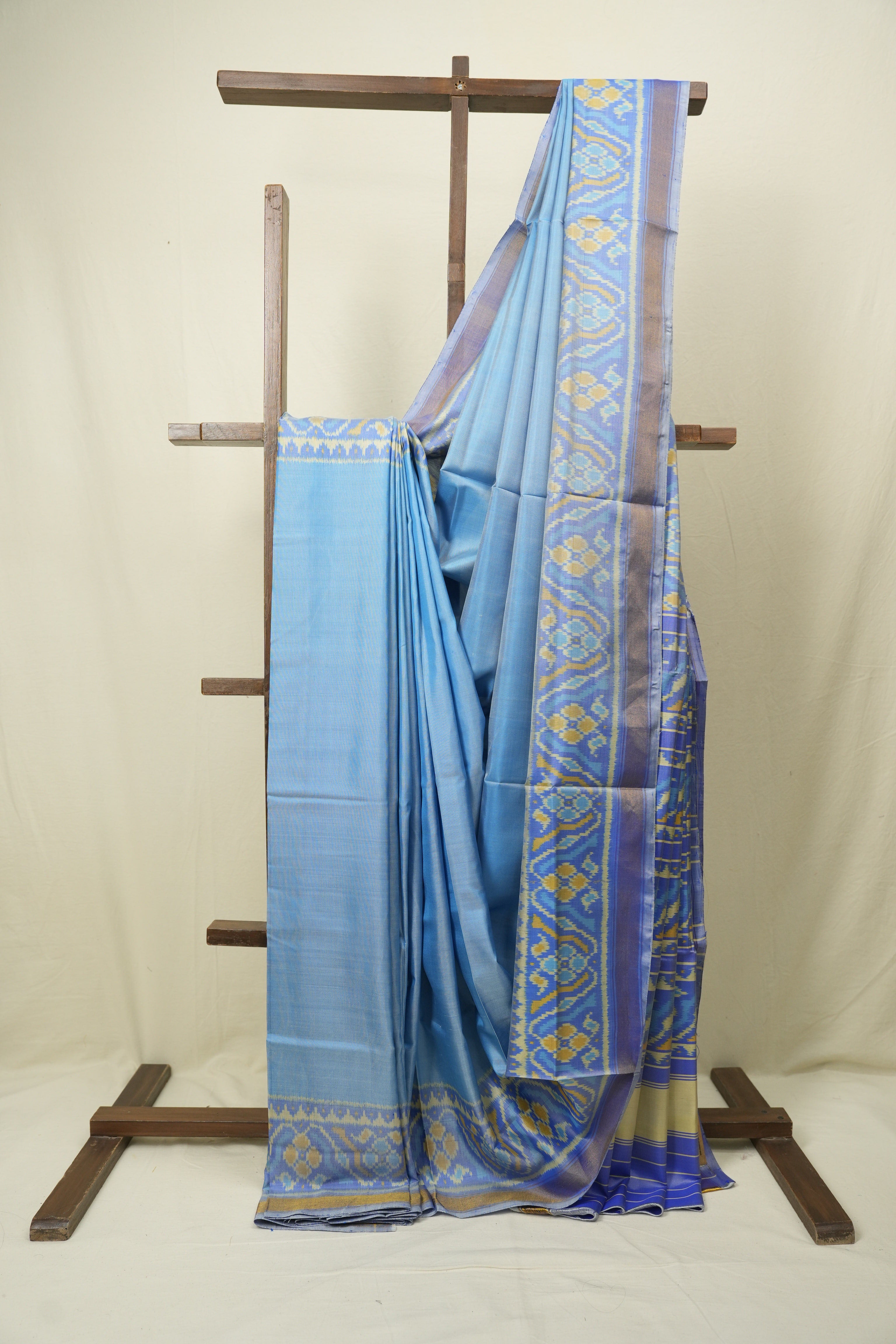 Light Blue Rajkot Patola Silk Saree - SRLBRPSS654