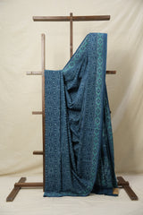 Teal Blue HBP Cotton Saree - SRTBCS3108