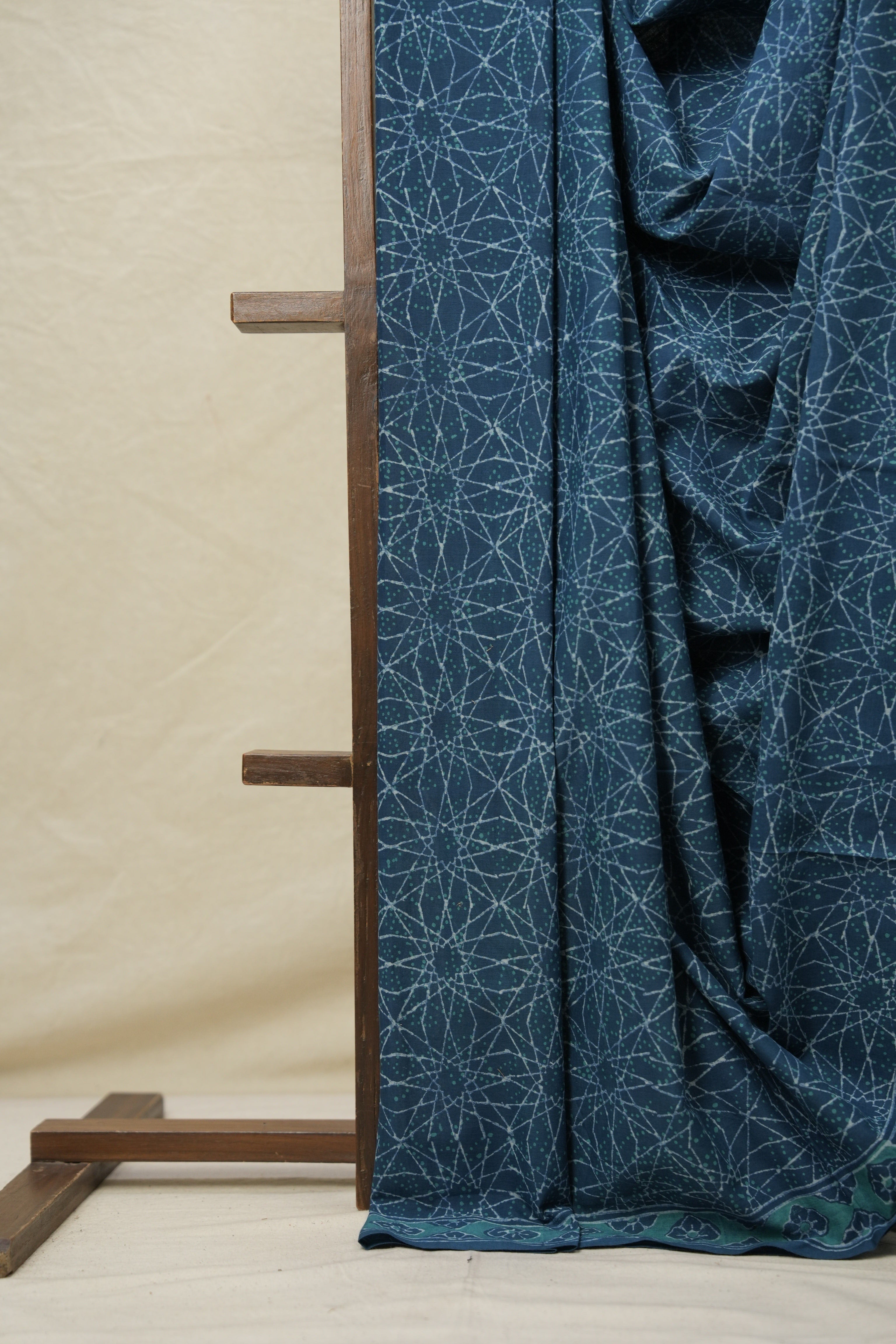 Teal Blue HBP Cotton Saree - SRTBCS3108