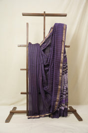 Purple HBP Cotton Silk Saree With Maheshwari Border - SRPCSS1604