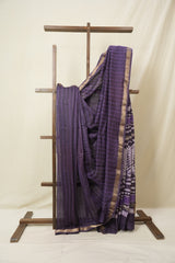 Purple HBP Cotton Silk Saree With Maheshwari Border - SRPCSS1604