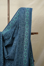 Teal Blue HBP Cotton Saree - SRTBCS3108