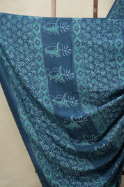 Teal Blue HBP Cotton Saree - SRTBCS3108