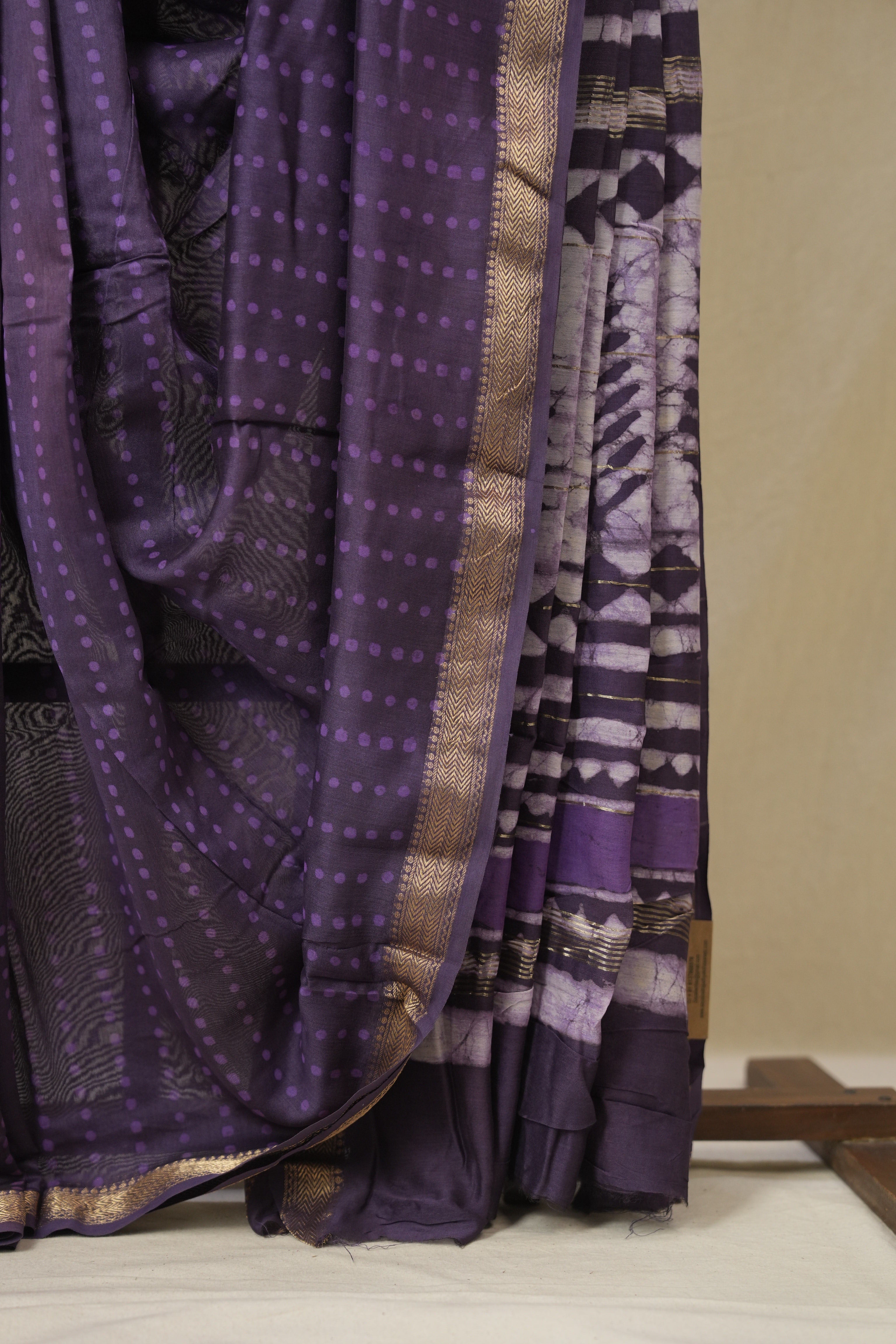 Purple HBP Cotton Silk Saree With Maheshwari Border - SRPCSS1604