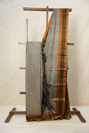 Teal Grey Kanjeevaram Silk Saree SRTGKSS960
