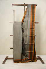 Teal Grey Kanjivaram Silk Saree- SRTGKSS960